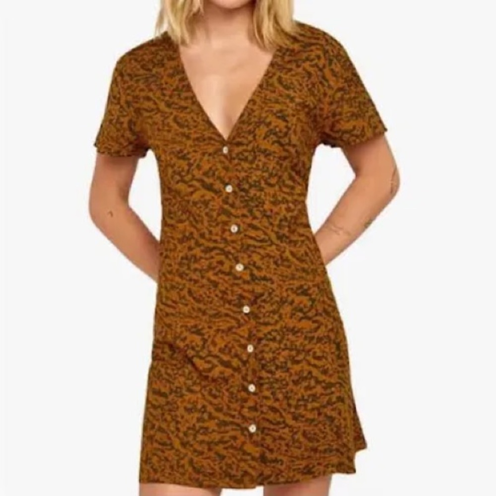 RVCA Brown and Black Mini Dress
